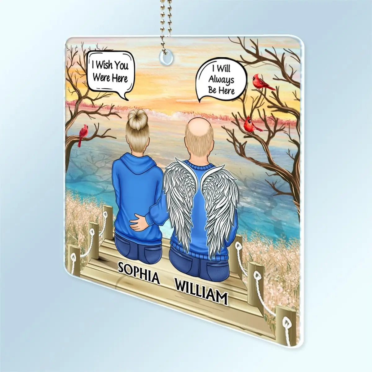 Family - Those We Love Don't Go Away - Personalized Memorial Acrylic Car Ornament The Next Custom Gift