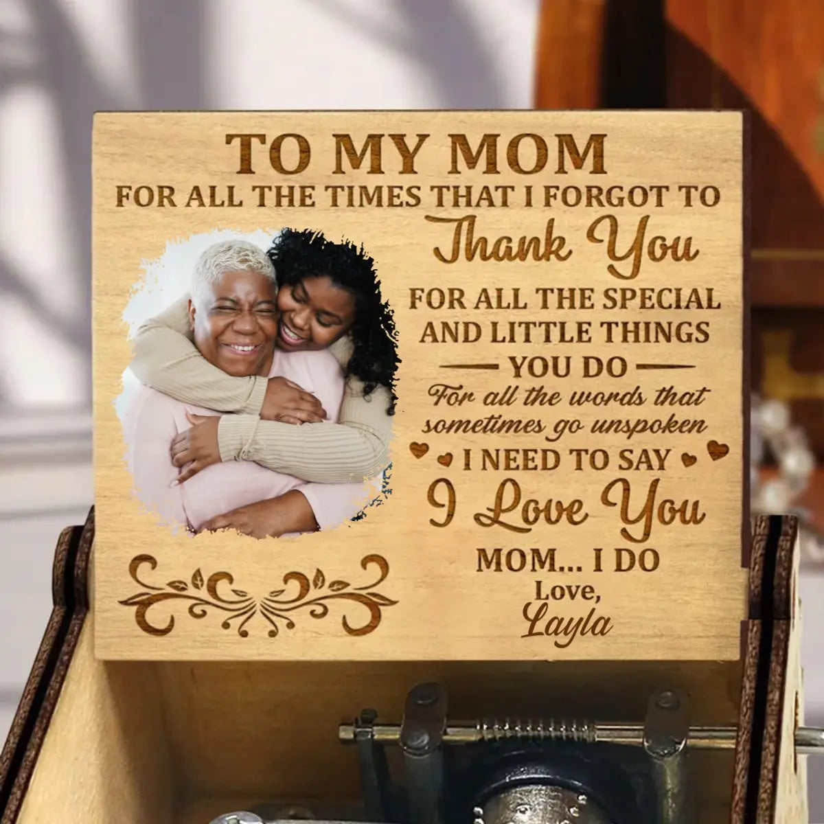 Family - I Need To Say I Love You - Couple Personalized Hand Crank Music Box(NV) Frame Light Box The Next Custom Gift