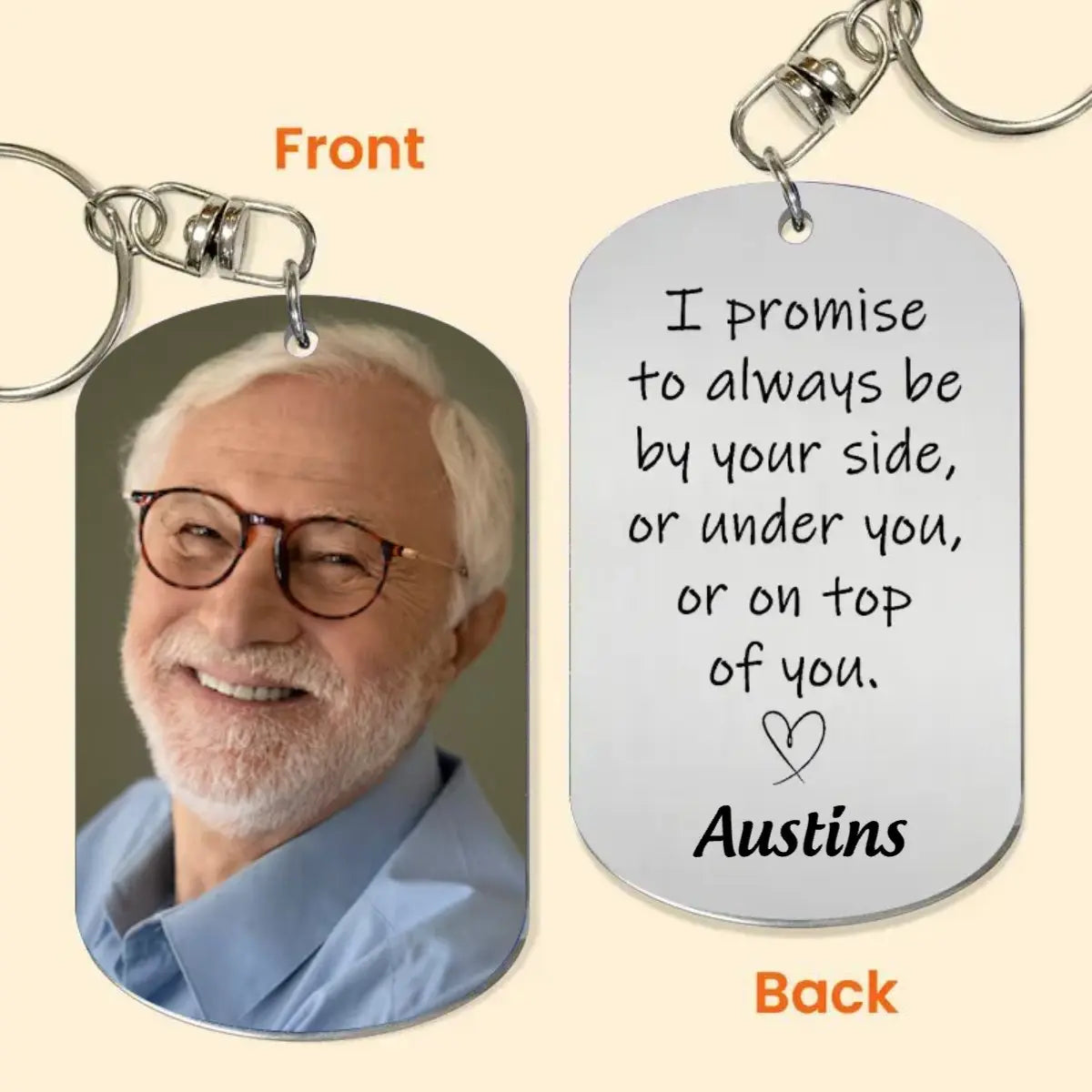 Family - I Promise To Always Be By Your Side - Personalized Stainless Steel Keychain Keychain The Next Custom Gift