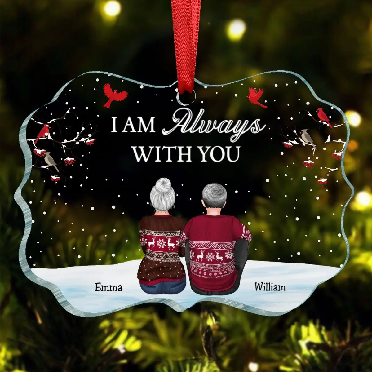 Family - I'm Always With You - Personalized Transparent Ornament