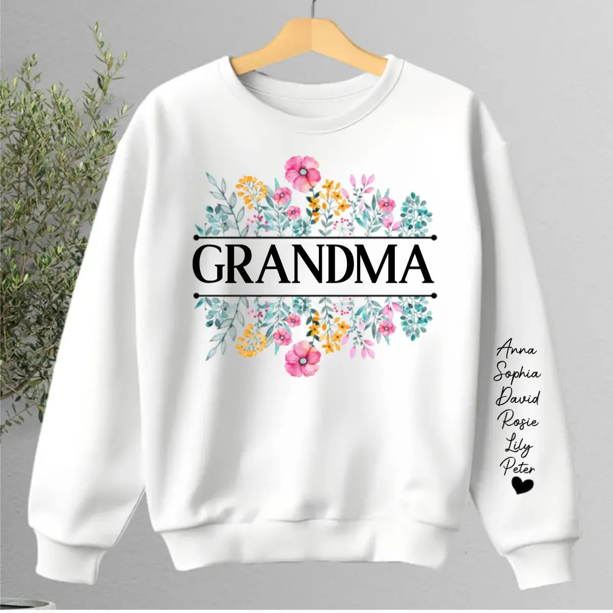 Family - In Grandma's Garden, Love Grows Like Flowers - Personalized Sweatshirt - The Next Custom Gift  Sweatshirt