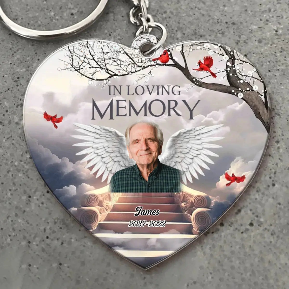 Family - In Loving Memory In Heaven - Personalized Acrylic Keychain Keychain The Next Custom Gift