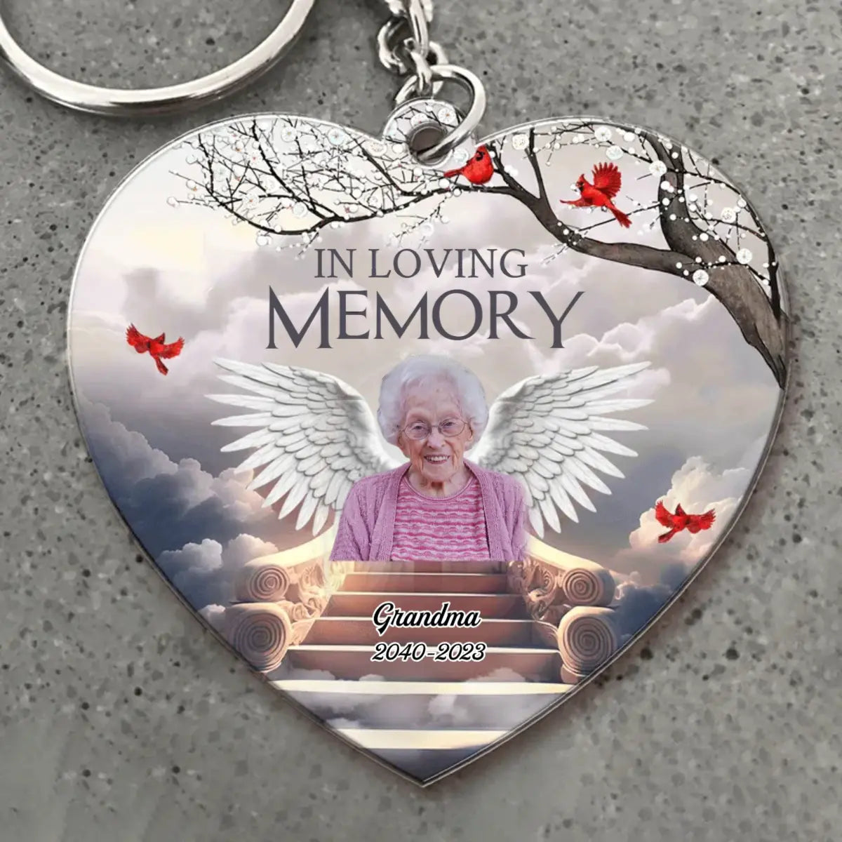 Family - In Loving Memory In Heaven - Personalized Acrylic Keychain The Next Custom Gift