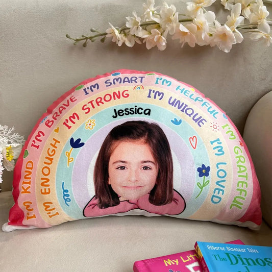 Family - Kids Rainbow Photo Custom - Personalized Shaped Pillow - The Next Custom Gift  Pillow