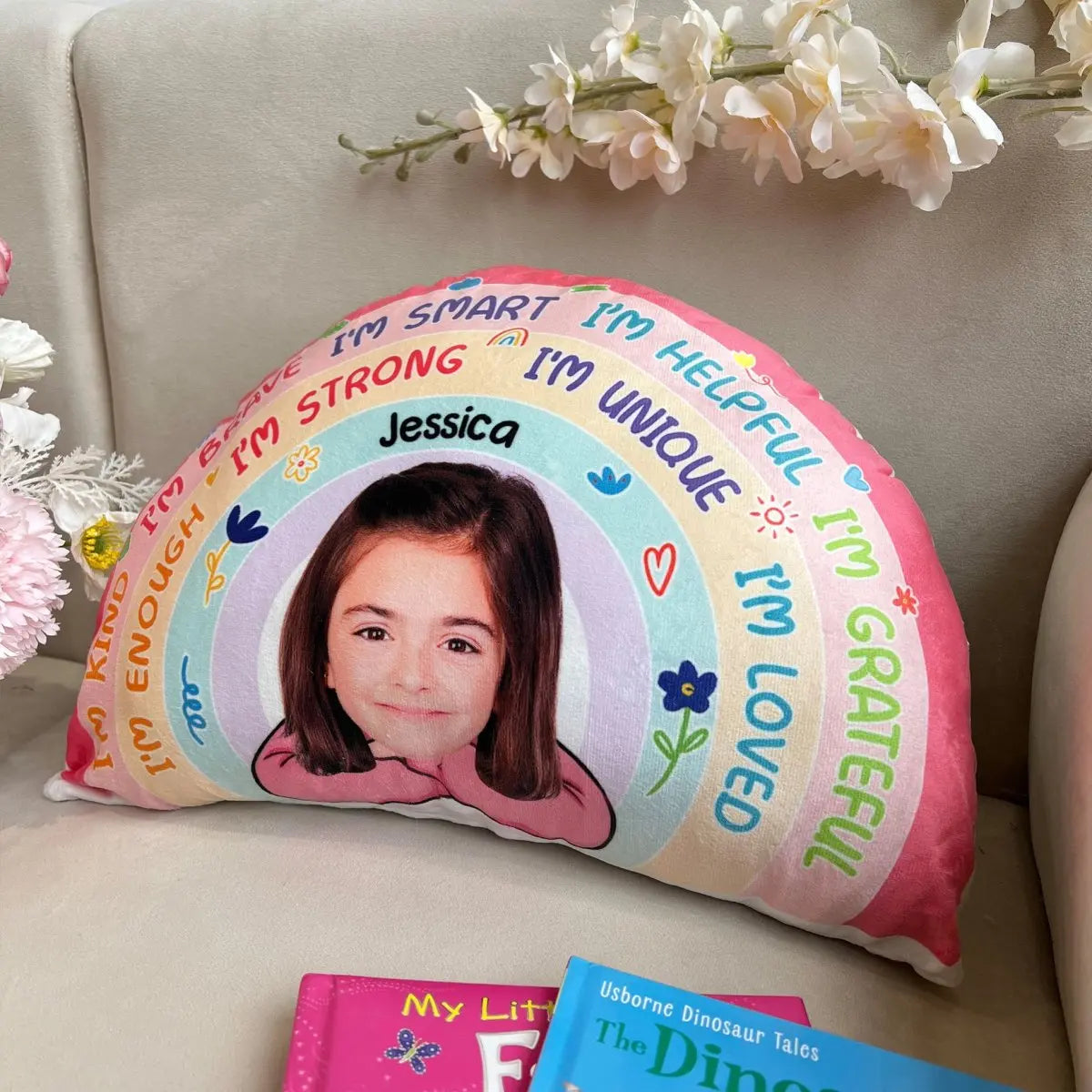 Family - Kids Rainbow Photo Custom - Personalized Shaped Pillow - The Next Custom Gift  Pillow