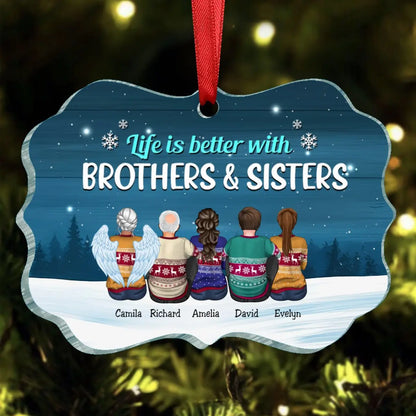 Family - Life Is Better With Brothers & Sisters - Personalized Transparent Ornament