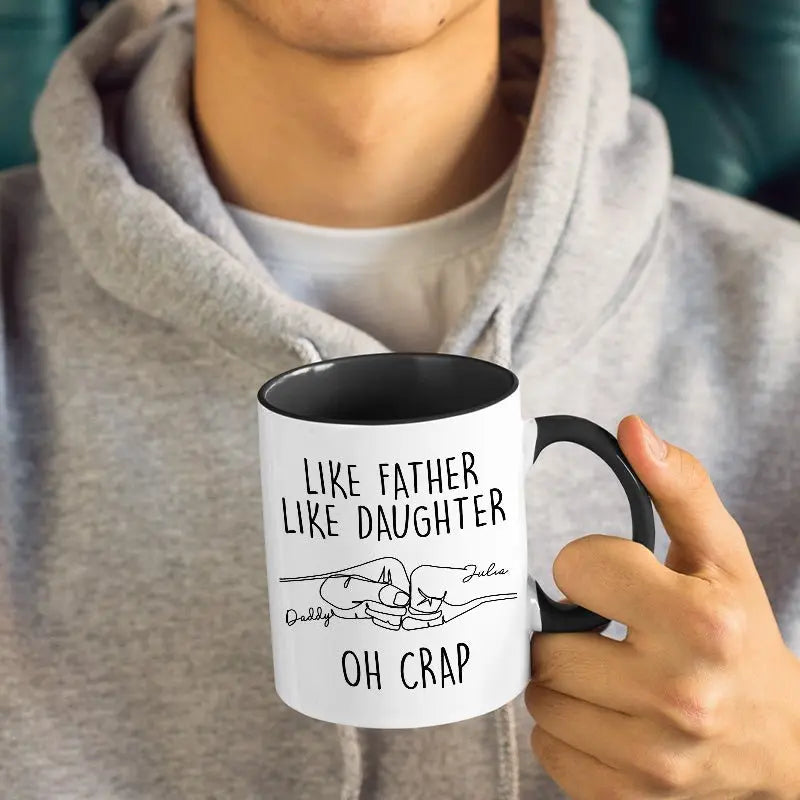 Family - Like Father Like Daughter - Personalized Accent Mug (HJ) Accent Mug The Next Custom Gift