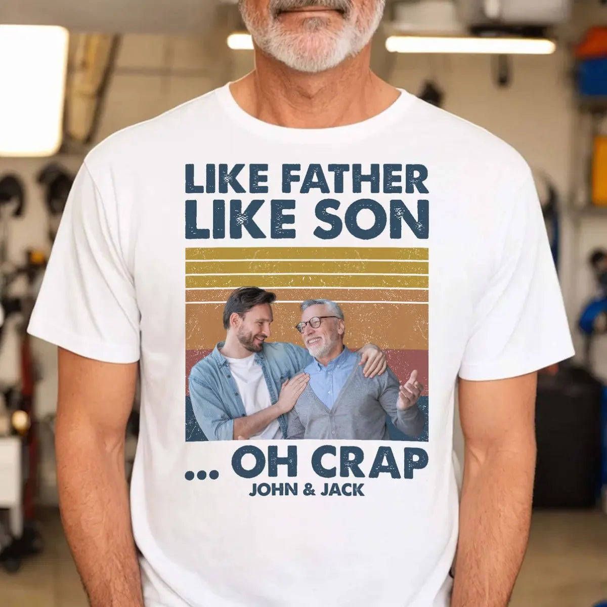 Family - Like Father Like Son Custom Photo - Personalized T-Shirt - The Next Custom Gift  Shirts & Tops