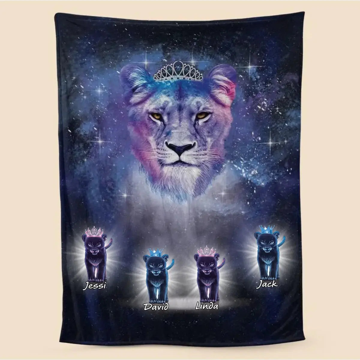 Family - Lion Mom - Personalized Blanket (TL) Blanket The Next Custom Gift