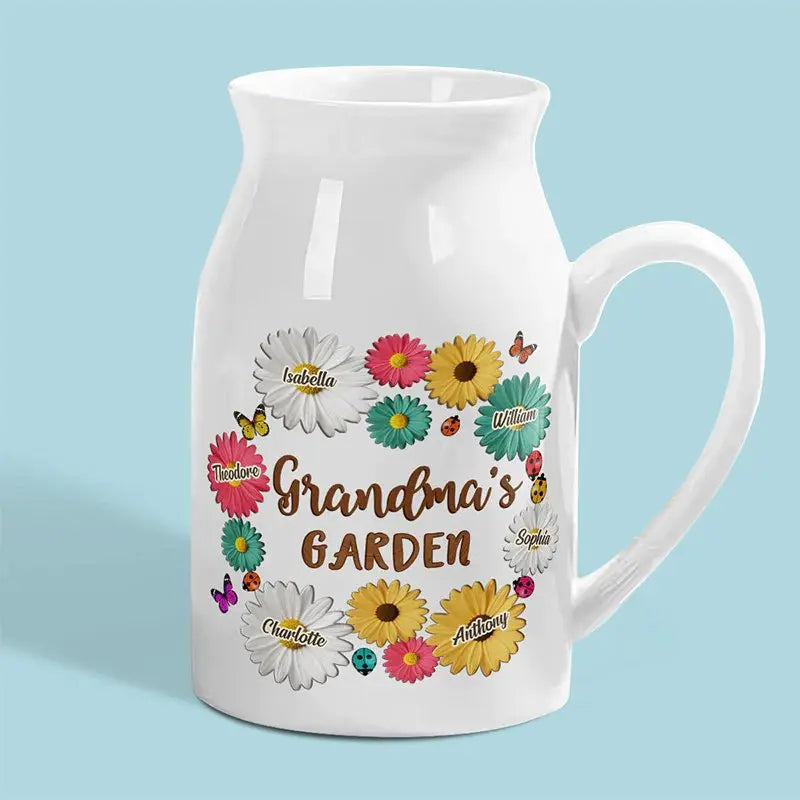 Family - Love Grows In Grandma's Garden - Personalized Flower Vase Vase The Next Custom Gift