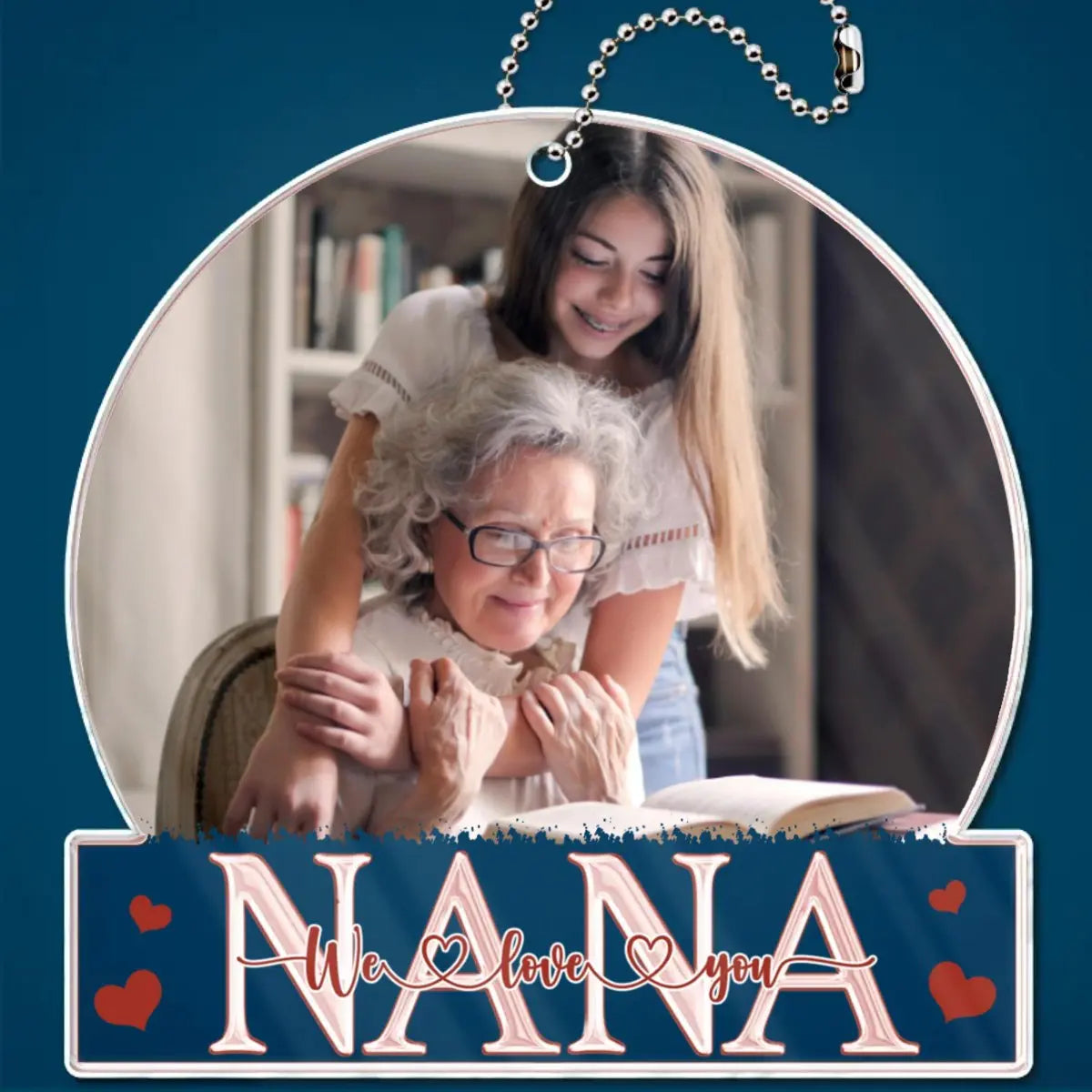 Family - Love Mom Nana - Personalized Acrylic Car Hanger Keychain The Next Custom Gift