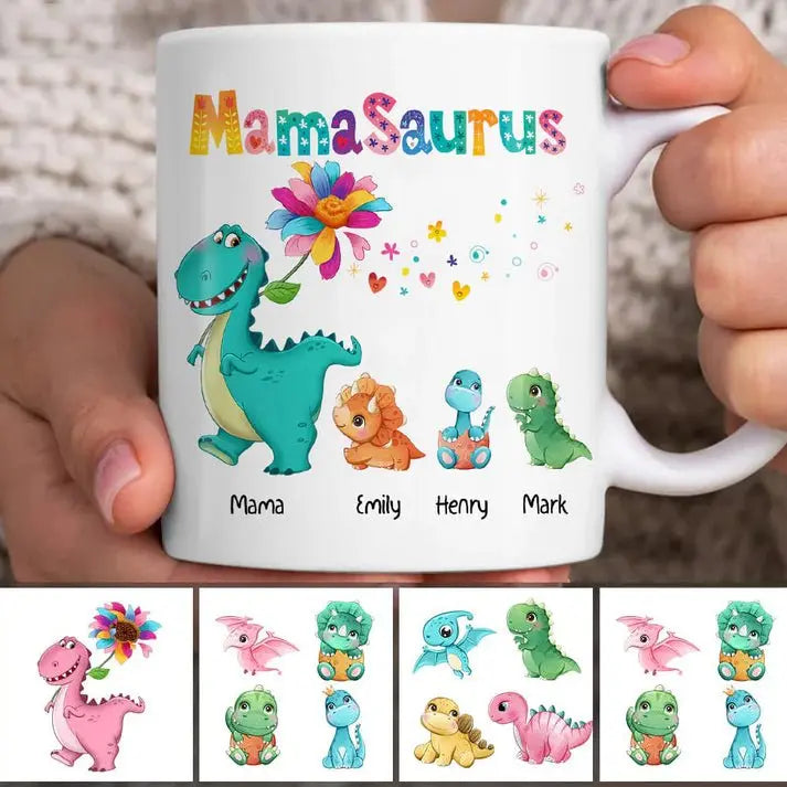 Family - Mamasaurus - Personalized Mug (NV) Mug The Next Custom Gift