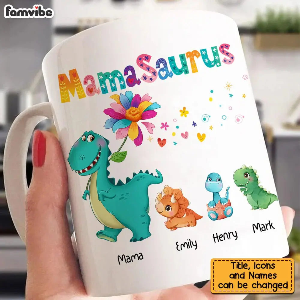 Family - Mamasaurus - Personalized Mug (NV) Mug The Next Custom Gift