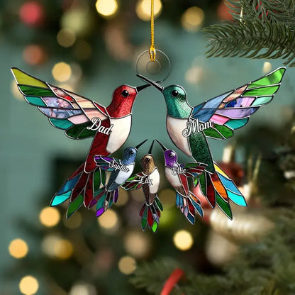 Family Members Christmas Hummingbird Together Personalized Acrylic Ornament ornament The Next Custom Gift