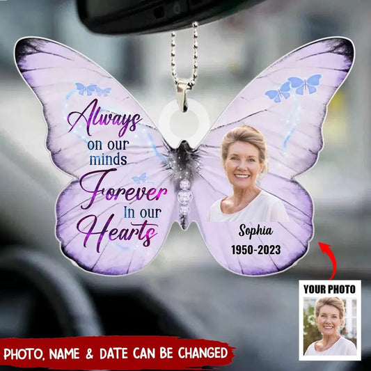 Family - Memorial Butterfly Always Loved Never Forgotten Forever Missed - Personalized Acrylic Ornament (HJ)