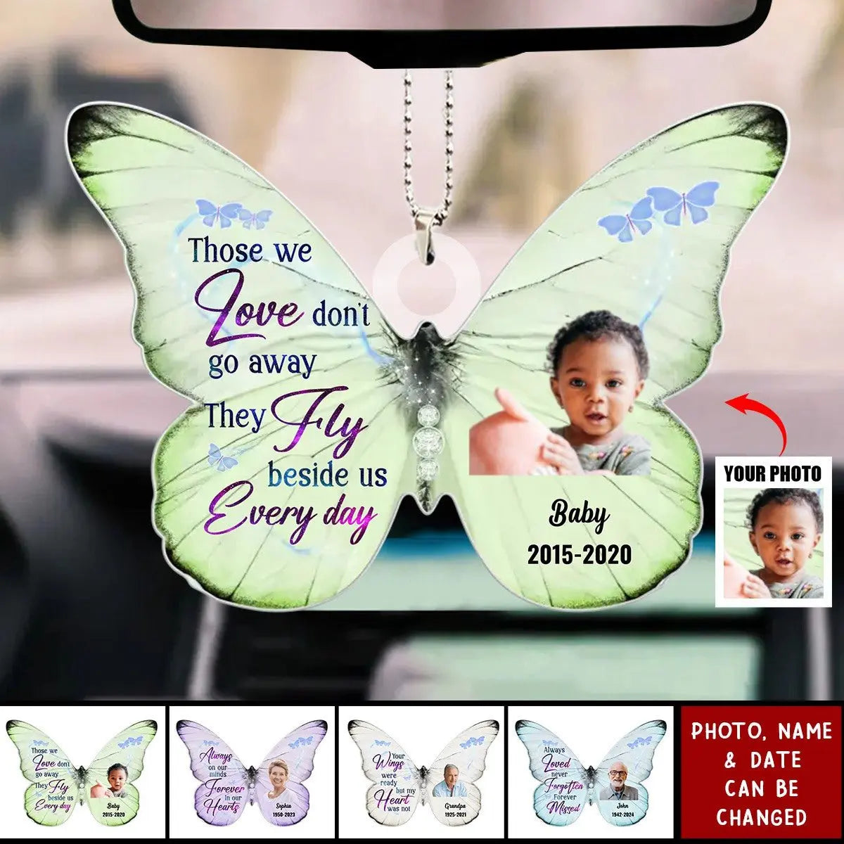 Family - Memorial Butterfly Always Loved Never Forgotten Forever Missed - Personalized Acrylic Ornament (HJ) ornament The Next Custom Gift