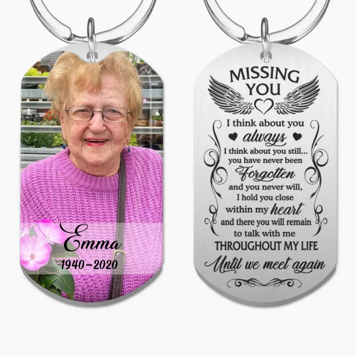 Family - Missing You Until We Meet Again  - Personalized Keychain - The Next Custom Gift  Keychain