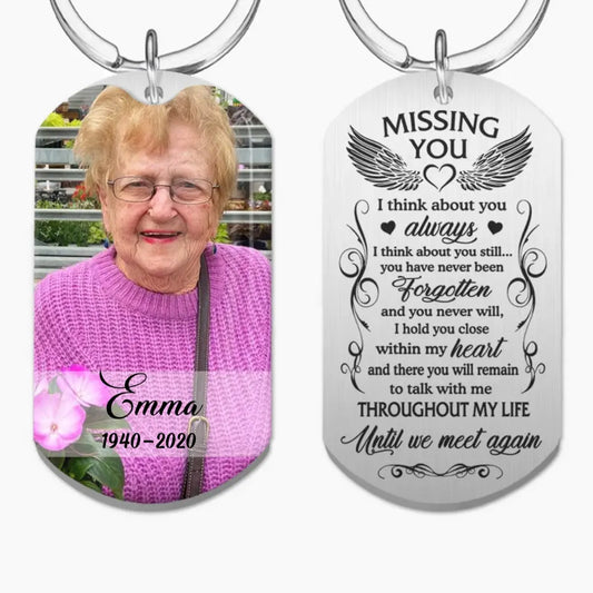 Family - Missing You Until We Meet Again  - Personalized Keychain - The Next Custom Gift  Keychain