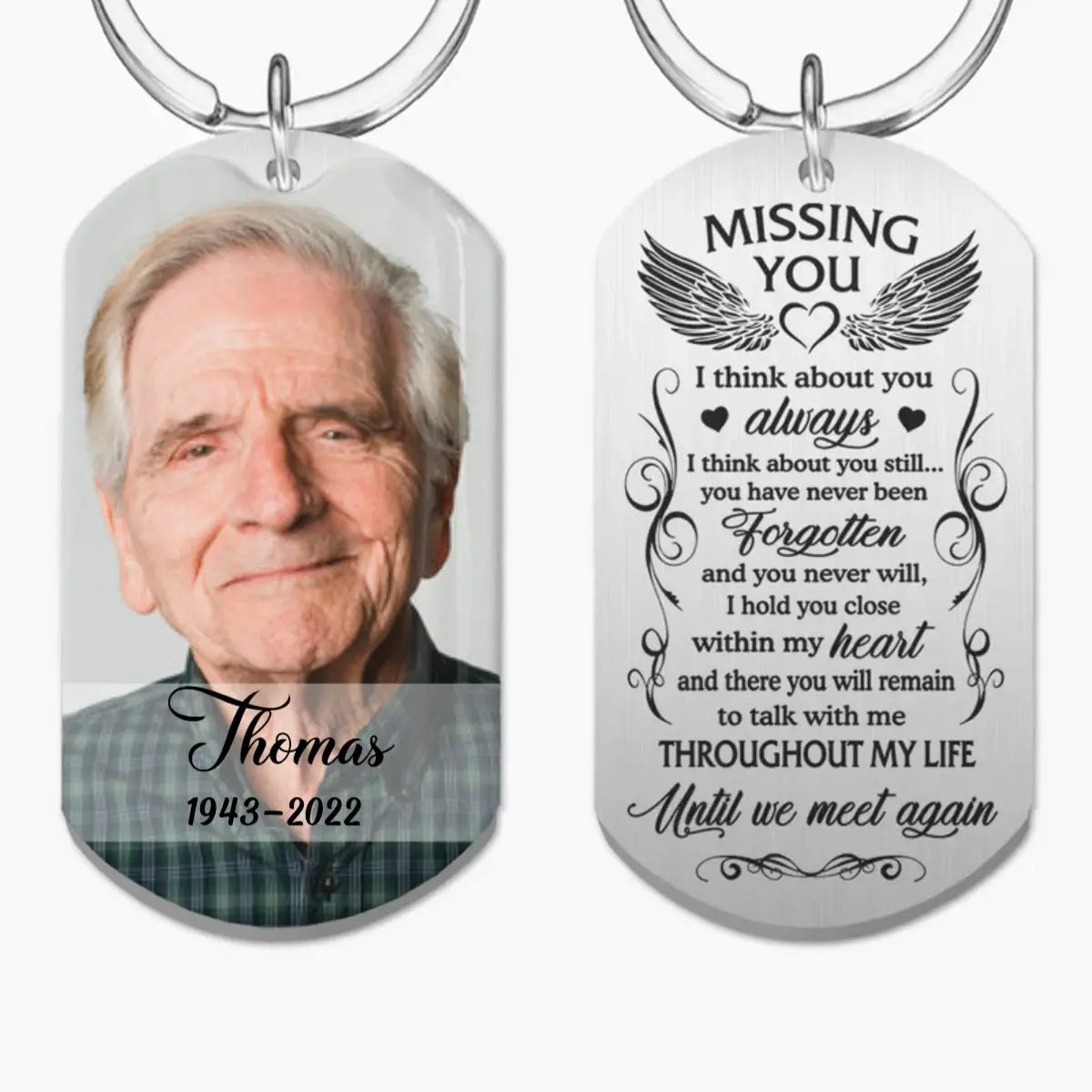 Family - Missing You Until We Meet Again  - Personalized Keychain - The Next Custom Gift  Keychain