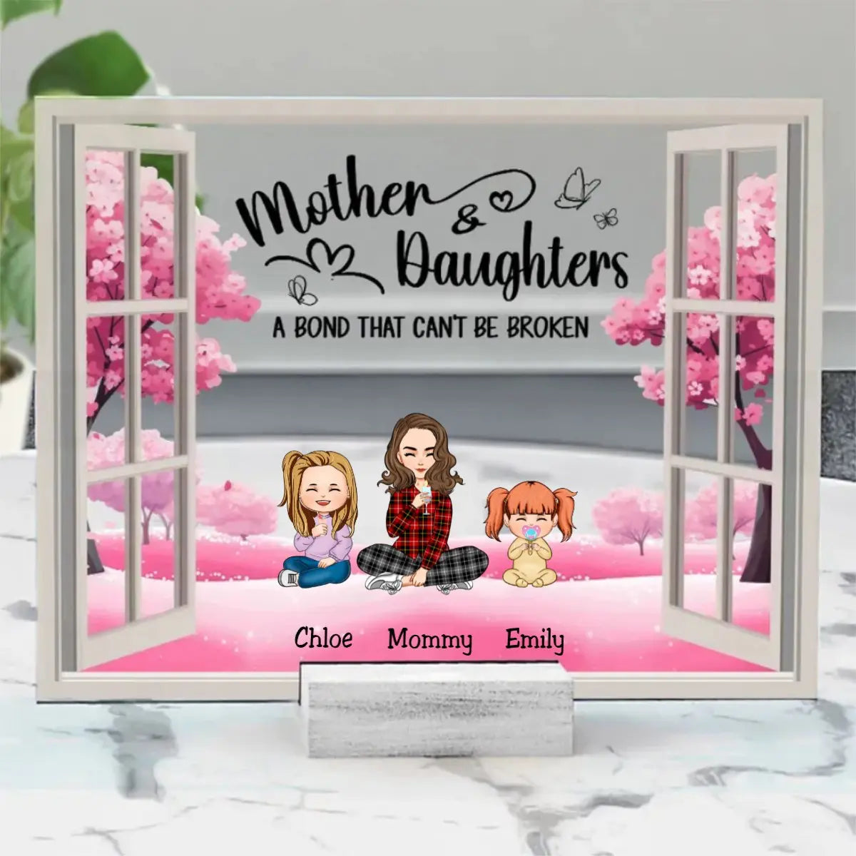 Family - Mom And Daughters A Bond That Can't Be Broken - Personalized Acrylic Plaque Plaque The Next Custom Gift