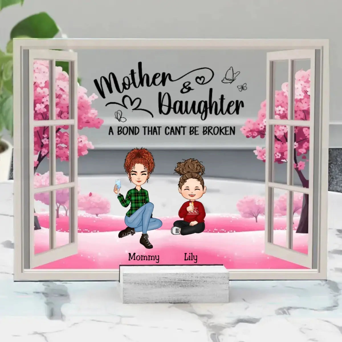 Family - Mom And Daughters A Bond That Can't Be Broken - Personalized Acrylic Plaque Plaque The Next Custom Gift