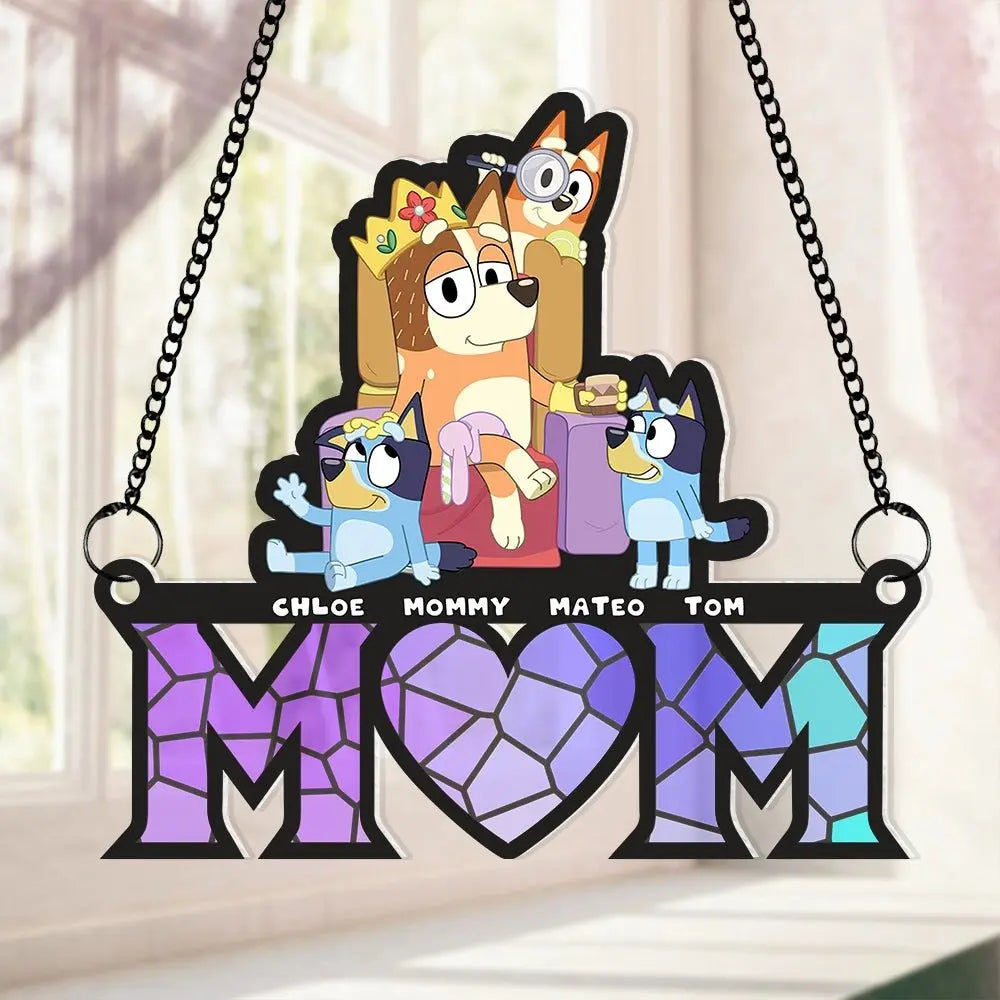Family - Mom Suncatcher - Personalized Gifts For Mom Suncatcher Ornament Hanging Suncatcher Ornament The Next Custom Gift