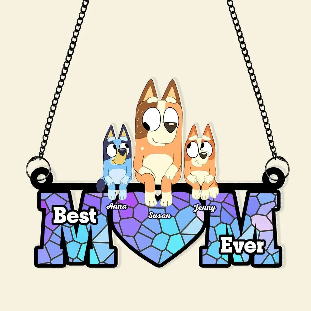 Family - Mom Suncatcher - Personalized Suncatcher Window Hanging Ornament Hanging Suncatcher Ornament The Next Custom Gift