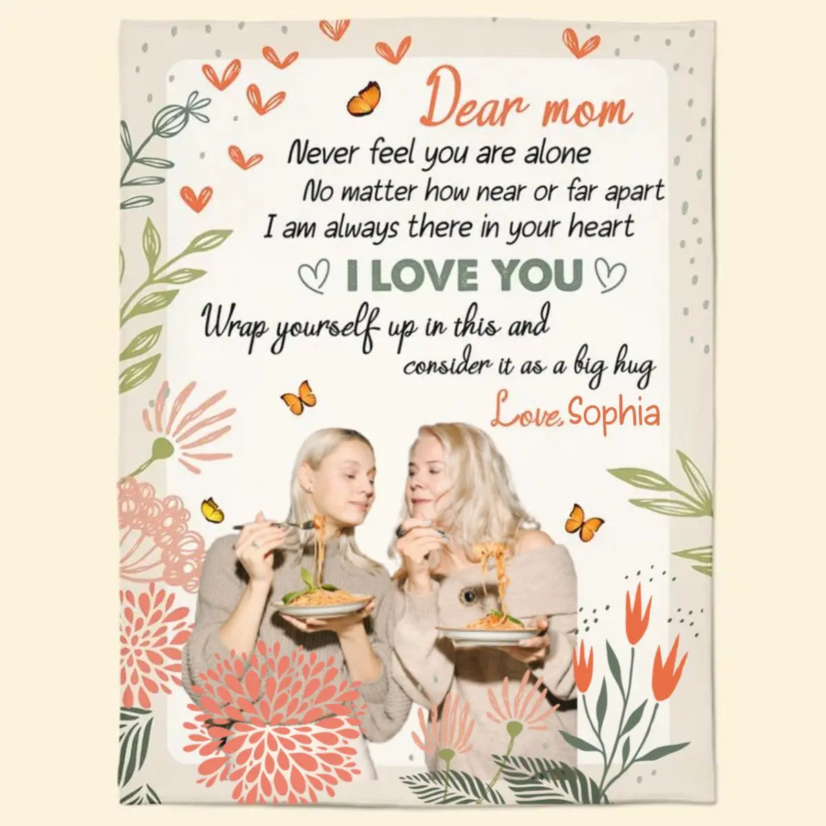 Family - Mom, Never Feel You Are Alone - Personalized Photo Blanket (TL) Blanket The Next Custom Gift