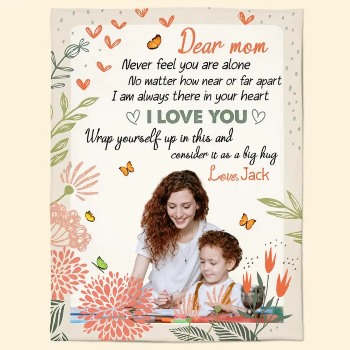 Family - Mom, Never Feel You Are Alone - Personalized Photo Blanket (TL) Blanket The Next Custom Gift