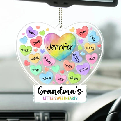 Family - Mom's Grandma's Little Sweethearts - Personalized Acrylic Car Hanger car hanger The Next Custom Gift