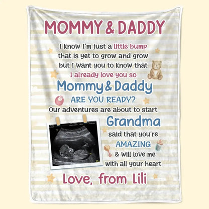 Family - Mommy Daddy Are You Ready - Personalized Blanket (NV) Blanket The Next Custom Gift