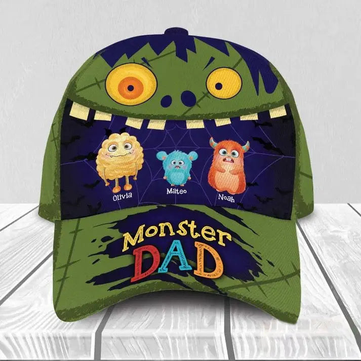 Family - Monster Dad - Personalized Classic Cap Hat The Next Custom Gift