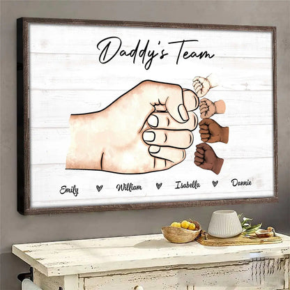 Family - Mother Or Daddy & Kids, Together We're A Team - Personalized Poster (HJ) Poster The Next Custom Gift