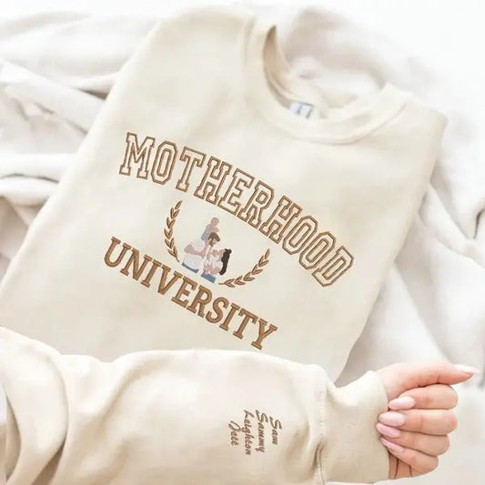 Family - Motherhood University Upload Photo- Personalized Unisex T-Shirt, Hoodie , Sweatshirt Shirts & Tops The Next Custom Gift