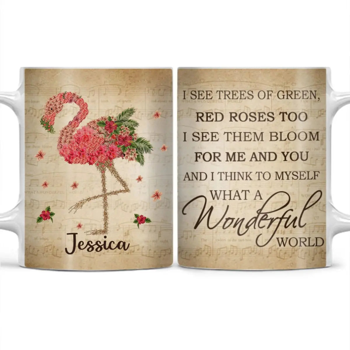 Family - Music Sheet What A Wonderful World Gardening - Personalized Mug - The Next Custom Gift  