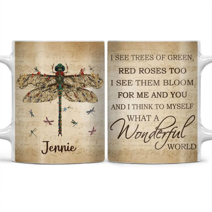 Family - Music Sheet What A Wonderful World Gardening - Personalized Mug - The Next Custom Gift  