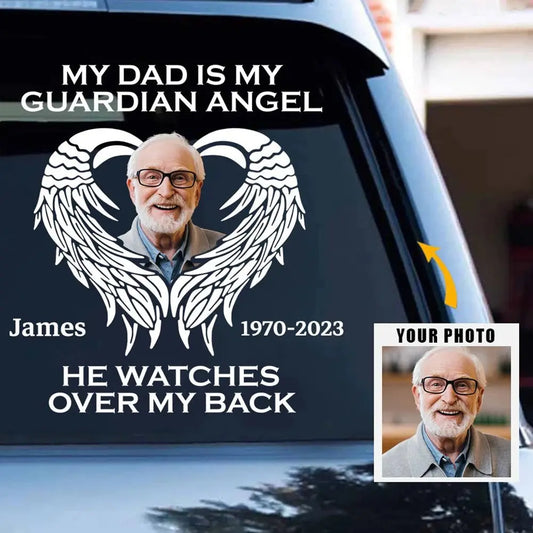 Family - My Dad Mom Grandma Grandpa Is My Guardian Angel - Personalized Decal (HJ) - The Next Custom Gift  Acrylic Plaque