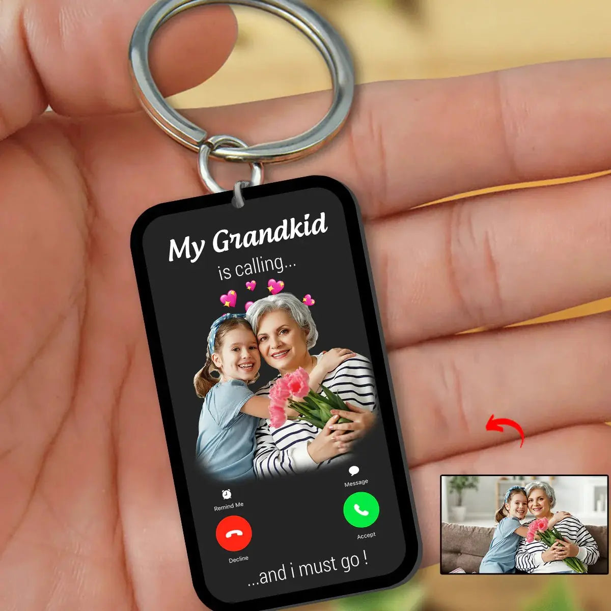 Family - My Grandkids Are Calling - Personalized Keychain (HJ) Keychain The Next Custom Gift