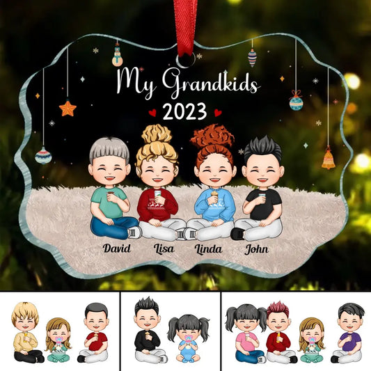 Family - My Grandkids - Personalized Transparent Ornament