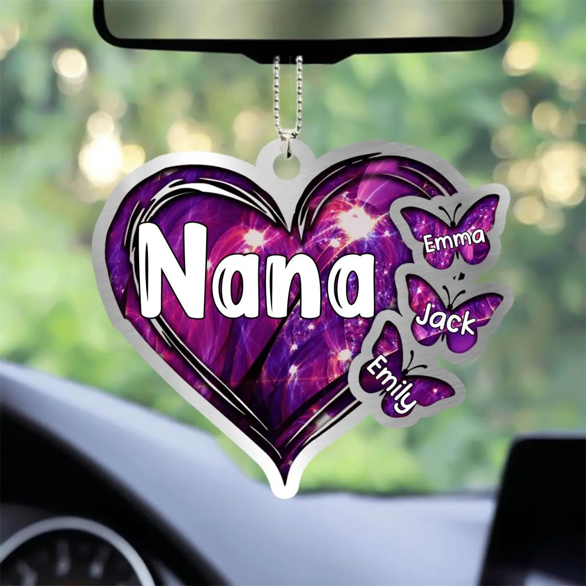 Family - Nana Heart Butterfly Kids - Personalized Acrylic Ornament - The Next Custom Gift  ornament