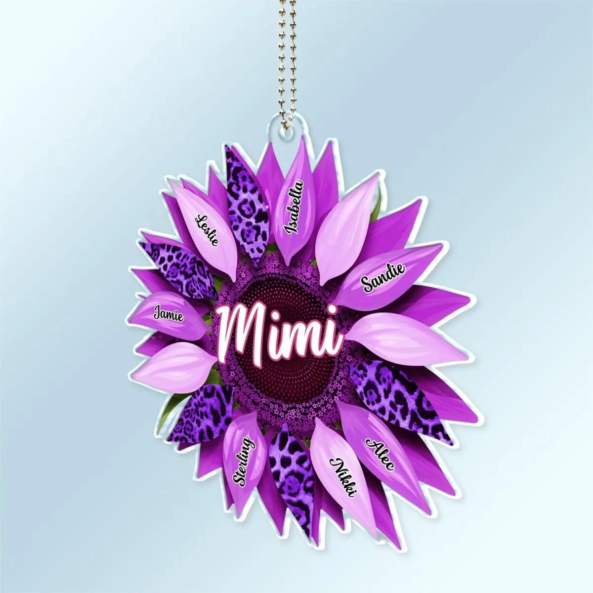 Family - Nana, Mom, Auntie Family Sunflower - Personalized Acrylic Car Hanger car hanger The Next Custom Gift