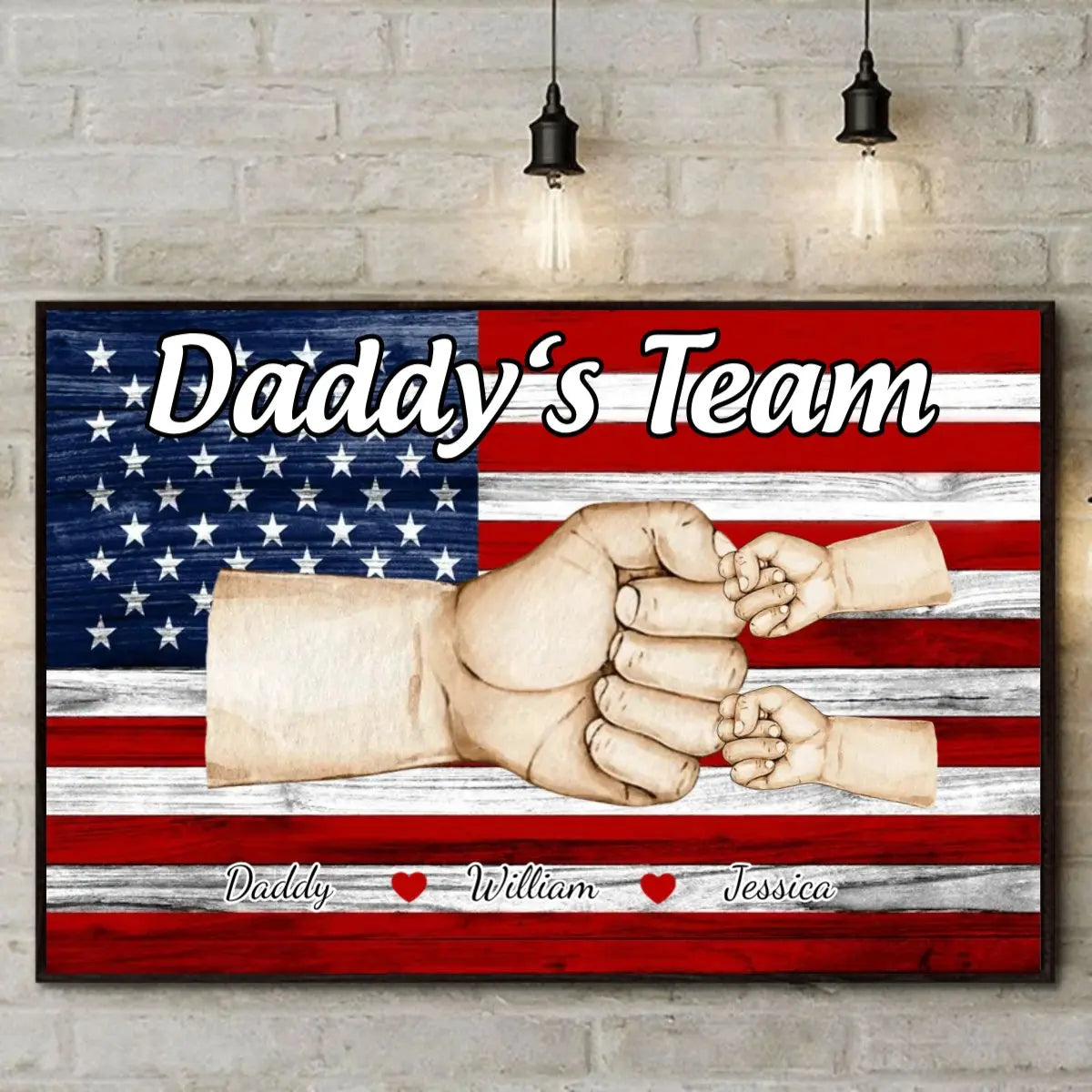 Family - Nation Flag Daddyƒ??s Team Fist Bump - Personalized Poster Poster The Next Custom Gift