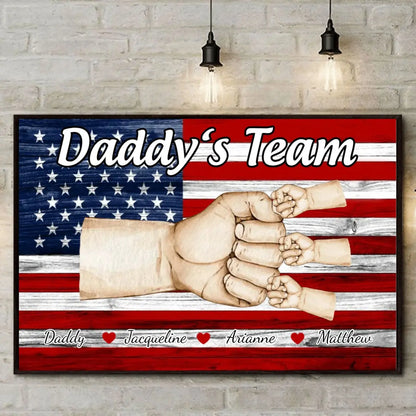 Family - Nation Flag Daddyƒ??s Team Fist Bump - Personalized Poster Poster The Next Custom Gift