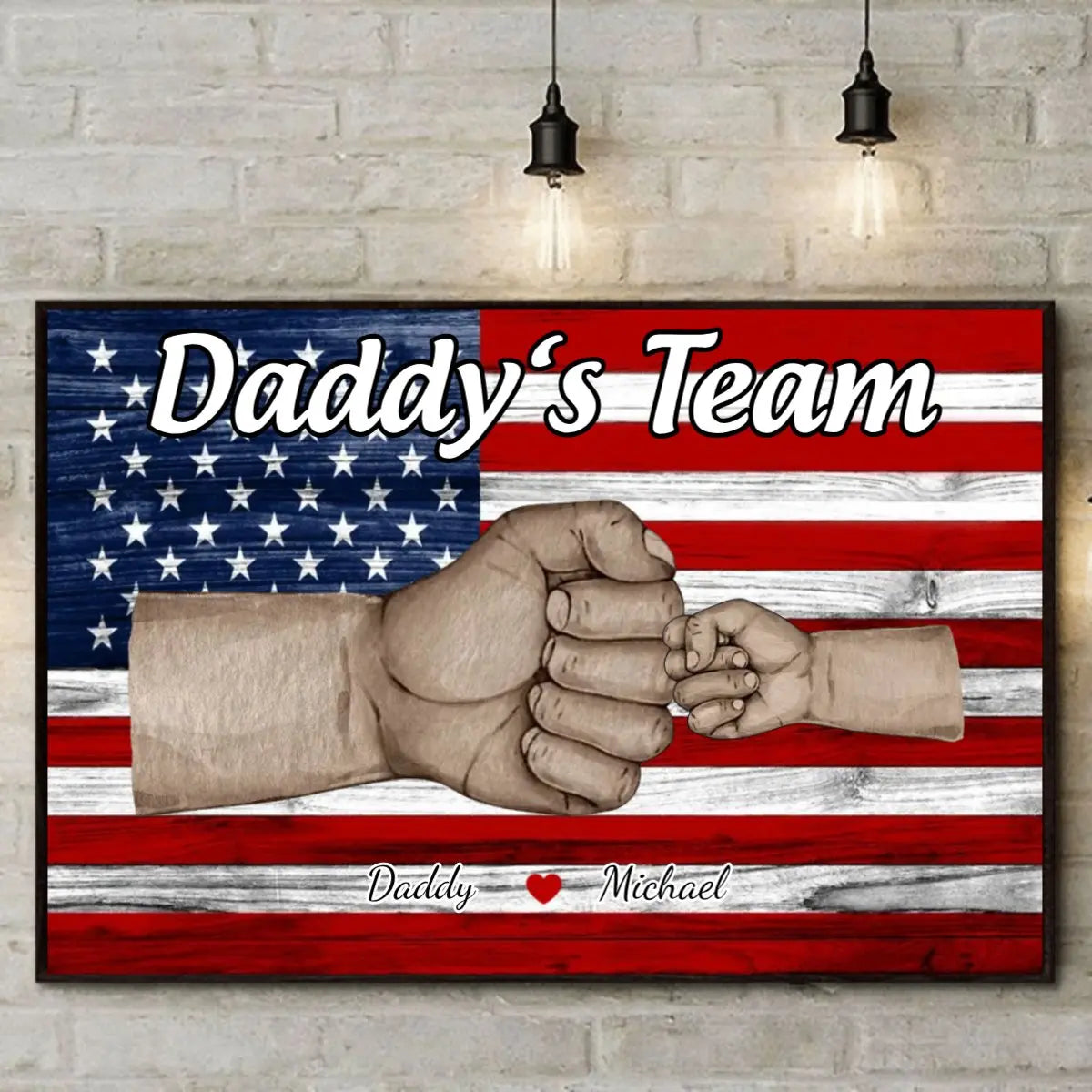 Family - Nation Flag Daddyƒ??s Team Fist Bump - Personalized Poster Poster The Next Custom Gift