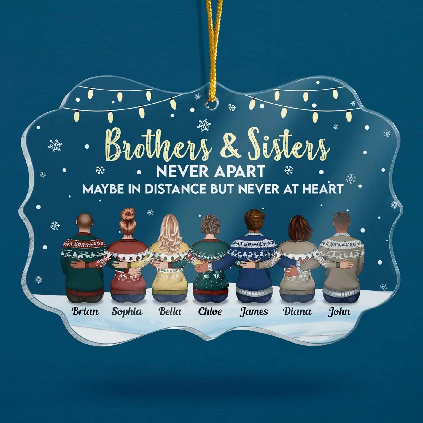 Family Never Apart In Heart - Personalized Siblings Ornament ornament The Next Custom Gift