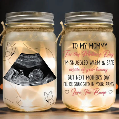 Family - Next Mother's Day I'll Be Snuggled In Your Arms - Personalized Mason Jar Photo Light MCN