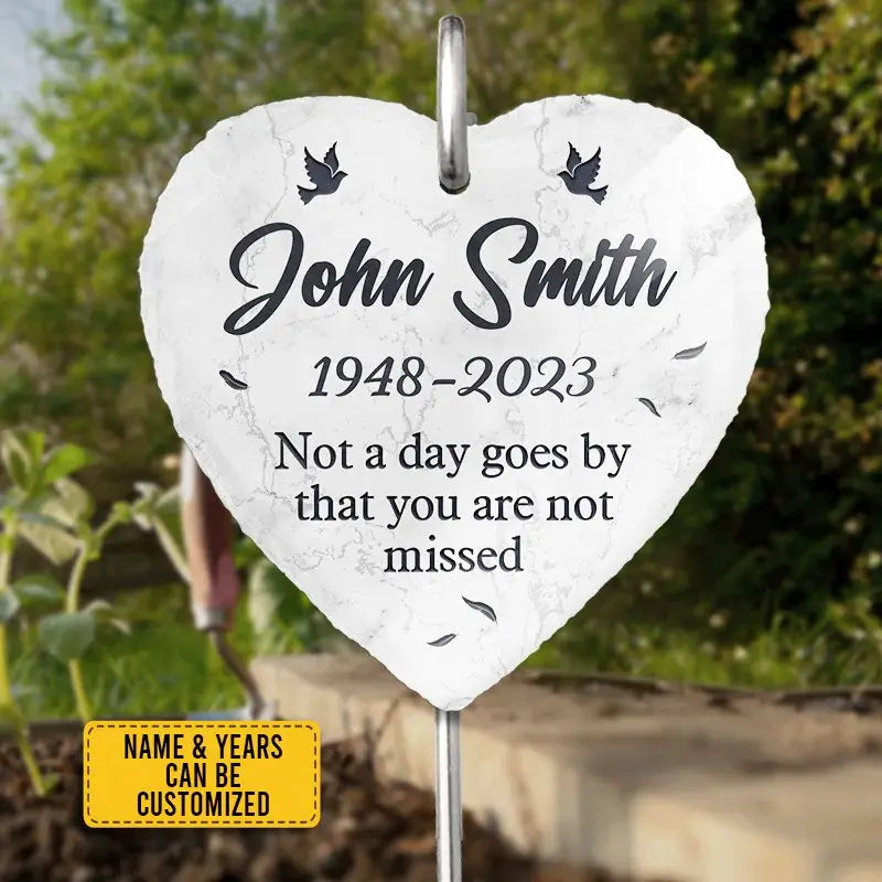 Family - Not A Day Goes By That You Aren't Missed - Personalized Memorial Garden Slate & Hook(AQ) Slate & Hook The Next Custom Gift