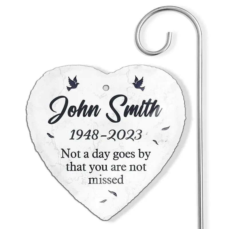 Family - Not A Day Goes By That You Aren't Missed - Personalized Memorial Garden Slate & Hook(AQ) Slate & Hook The Next Custom Gift