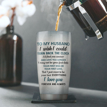 Family Old Couple Husband Turn Back The Clock Custom Tumbler, Anniversary, Couple Gift