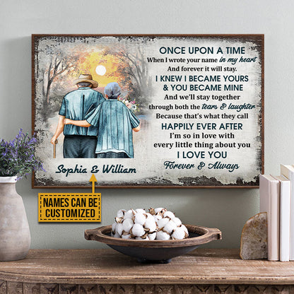Family Old Couple Husband Wife Once Upon A Time Custom Poster